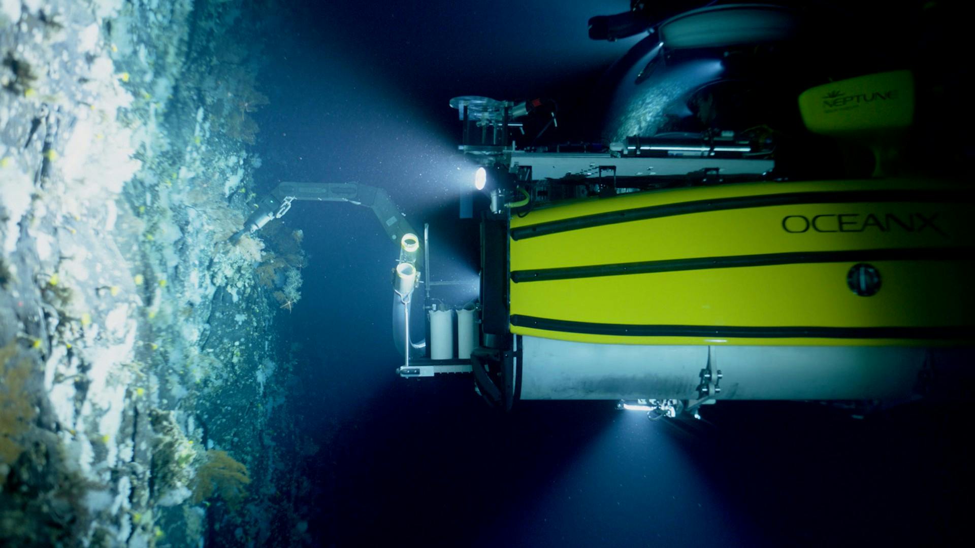 Submersible taking a sample