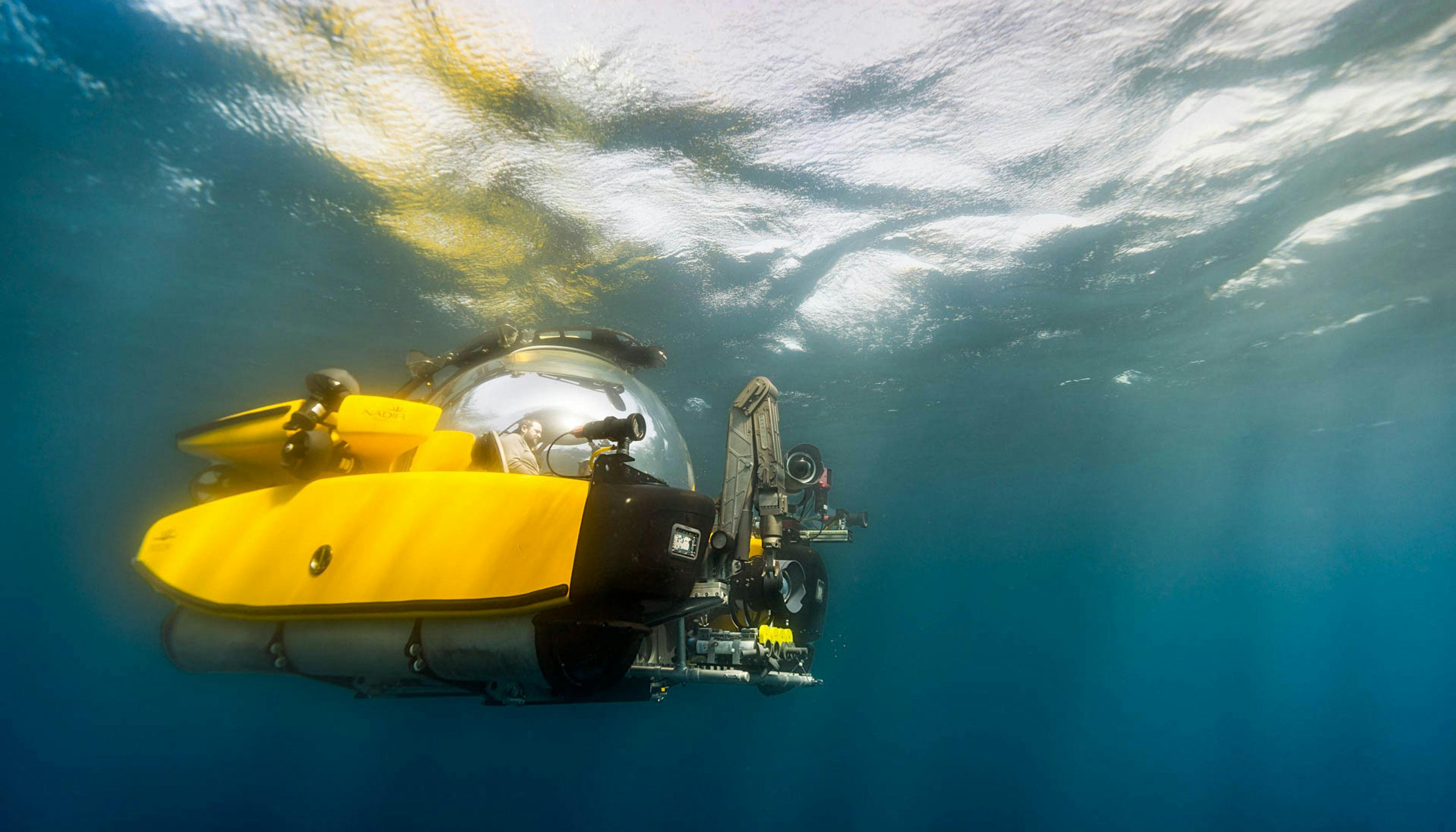 A yellow submersible
